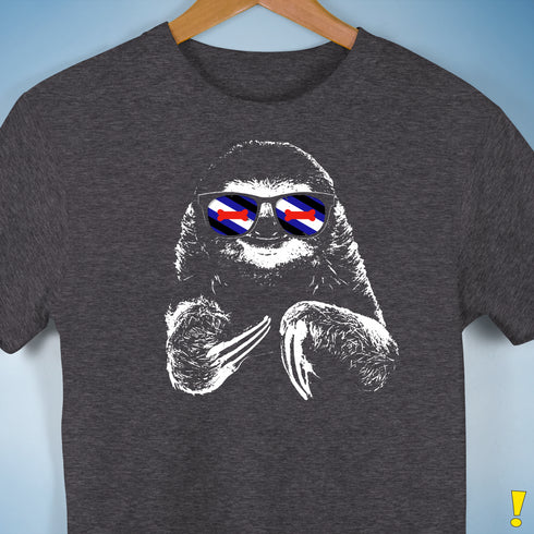 Pride Sloth Puppy Flag Sunglasses Premium Unisex T-Shirt